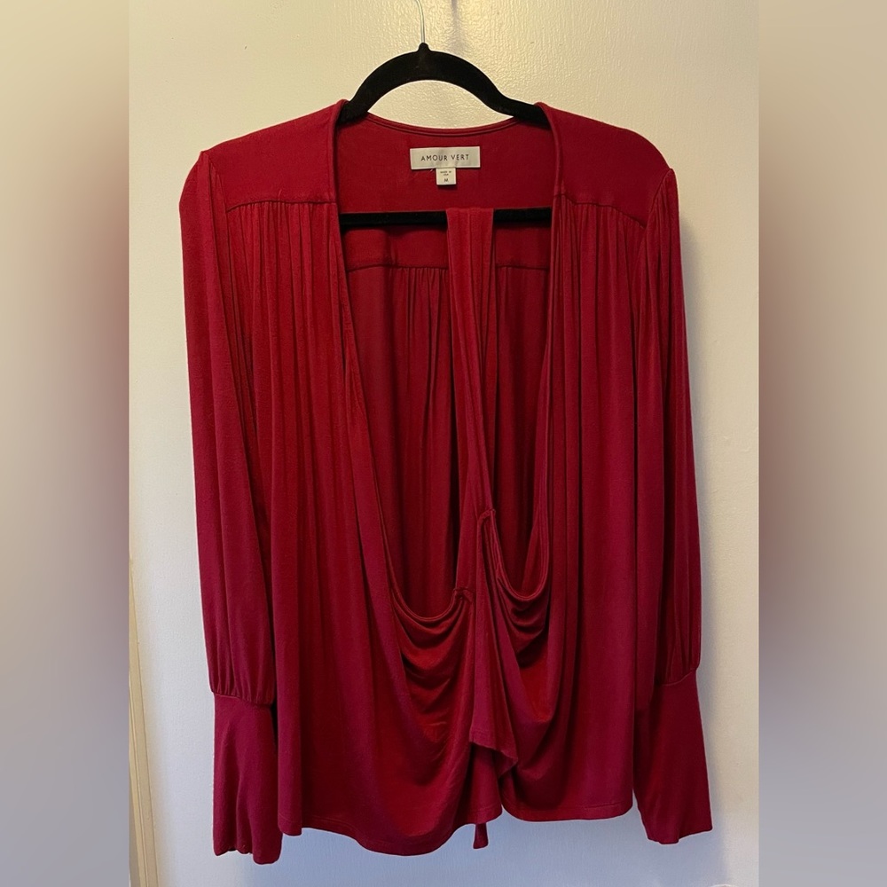 Amour Vert Red Wrap Top